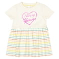 thumbnail image 3 of Inktastic I Love My Glamma in Pink Chalk Heart Girls Baby Dress, 3 of 5