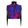 thumbnail image 3 of TiaoBug Kids Girls Dance Crop Top Sleeveless Sparkle Zebra Print Athletic Vest for Gymnastics Stage Performance Black 12, 3 of 5