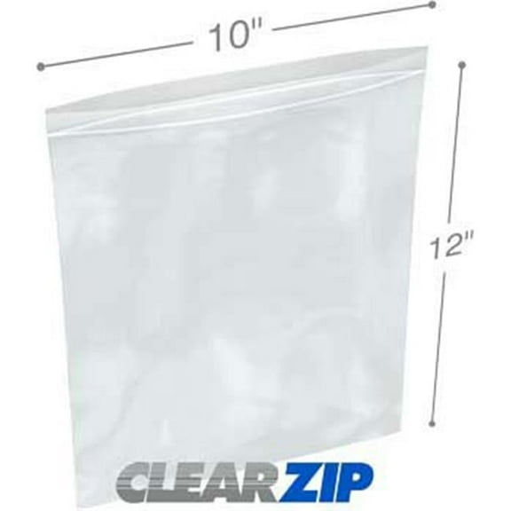 International Plastics CZ61012 10 x 12 in. ClearZip Lock Bags, 0.006 Gauge - Case of 500