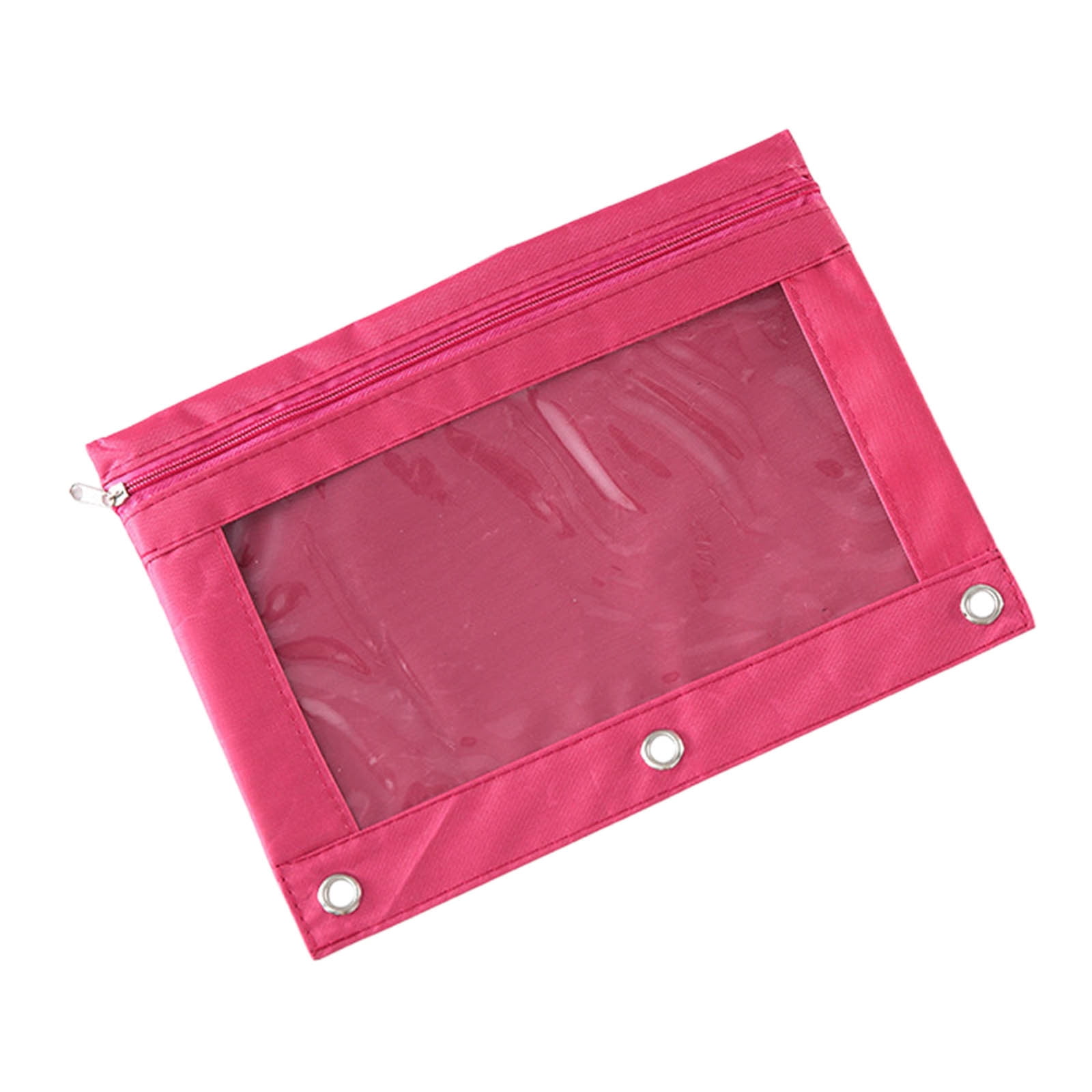 bbymog School Pencil Case Three-Hole Pencil Case Zipper Transparent Document Storage Bag Detachable Folder Large Capacity Pencil Case Hot Pink Free Size