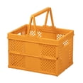 thumbnail image 2 of Collapsible Picnic Basket with Handles,Portable Foldable Storage Crate for Grocery,Camping,and Outdoor Use-Orange, 2 of 8