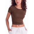 thumbnail image 7 of ARRIA Women's Slim Fit Scoop Neck T-Shirt, Ultra-Soft Stretch Cotton Short Sleeve Basic Tee, 7 of 7