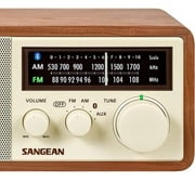 Sangean AM FM Aux Wooden Cabinet Table Top Radio and Bluetooth Receiver