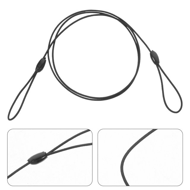 BRIGHTFUFU 10Ud Lanyard Negro Con Suspensión Elástica Para Estilógrafos Y Tarjetas Con Clip Plástico