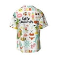 thumbnail image 2 of Fotbe Hello Summer print Short Sleeve Button Down Shirts for Men Casual Summer Beach Wrinkle Free Shirt-Medium, 2 of 7