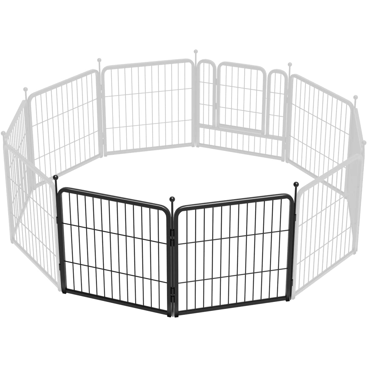 FXW Garden Fence 4ft(L) x 24in(H) Animal Barrier Decorative Metal Fence