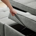 thumbnail image 5 of Aukfa 82" Comfy Sofa 3 Seat Convertible Sofa Bed with 2 Side Pockets for Living Room, 2 Pillows, Linen, Gray, 5 of 7