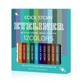 thumbnail image 6 of SDJMa 12Pcs Green Blue White Black Brown Purple Color Gel Glitter Eyeliner Pencils Set for Women Waterline Waterproof Smudge Proof ,Create Sparkling Eye makeup, 6 of 8