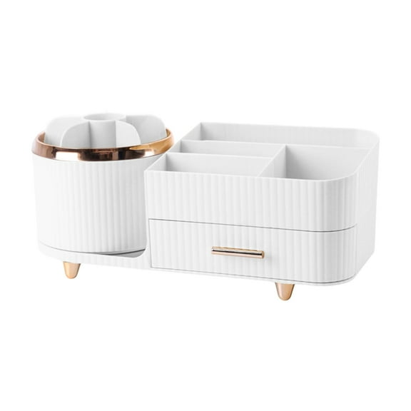 Rushawy Makeup Organizer Large Capacity Vanity Rotating Makeup Organizer for Counter for