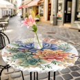 thumbnail image 6 of Spring Floral Succulents Round Tablecloth for 36-44 Inch Tables,Fitted Table Cover with Elastic Edge,Watercolor Botanical Summer Waterproof Outdoor Table Cloth Protector for Patio Garden Dinner, 6 of 9
