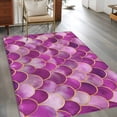 thumbnail image 3 of Retro Washable Area Rugs 2.7'x5', Purple Wavy Lines Ocean Low Pile Throw Living Room Rug Non-Slip Sturdy Edge Binding Carpet for Indoor Entryway Bedside Kitchen, 3 of 9