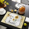 thumbnail image 3 of Sunflowers Placemats Set of 12, Yellow Floral Botanical Checkered Farmhouse Placemats for Dining Table, Place Mats for Kitchen Tabletop, Waterproof Wipeable Dining Table Mats Set, 3 of 9