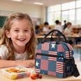 thumbnail image 4 of Kuiaobaty American Flag Print Backpack and Pencil Case Set with Lunch Bag for Boys Girls Multi Pockets Backpack Lunch Box with Cup Holder 4th of July Bookbag Pencil Pouch for School Travel, 4 of 7
