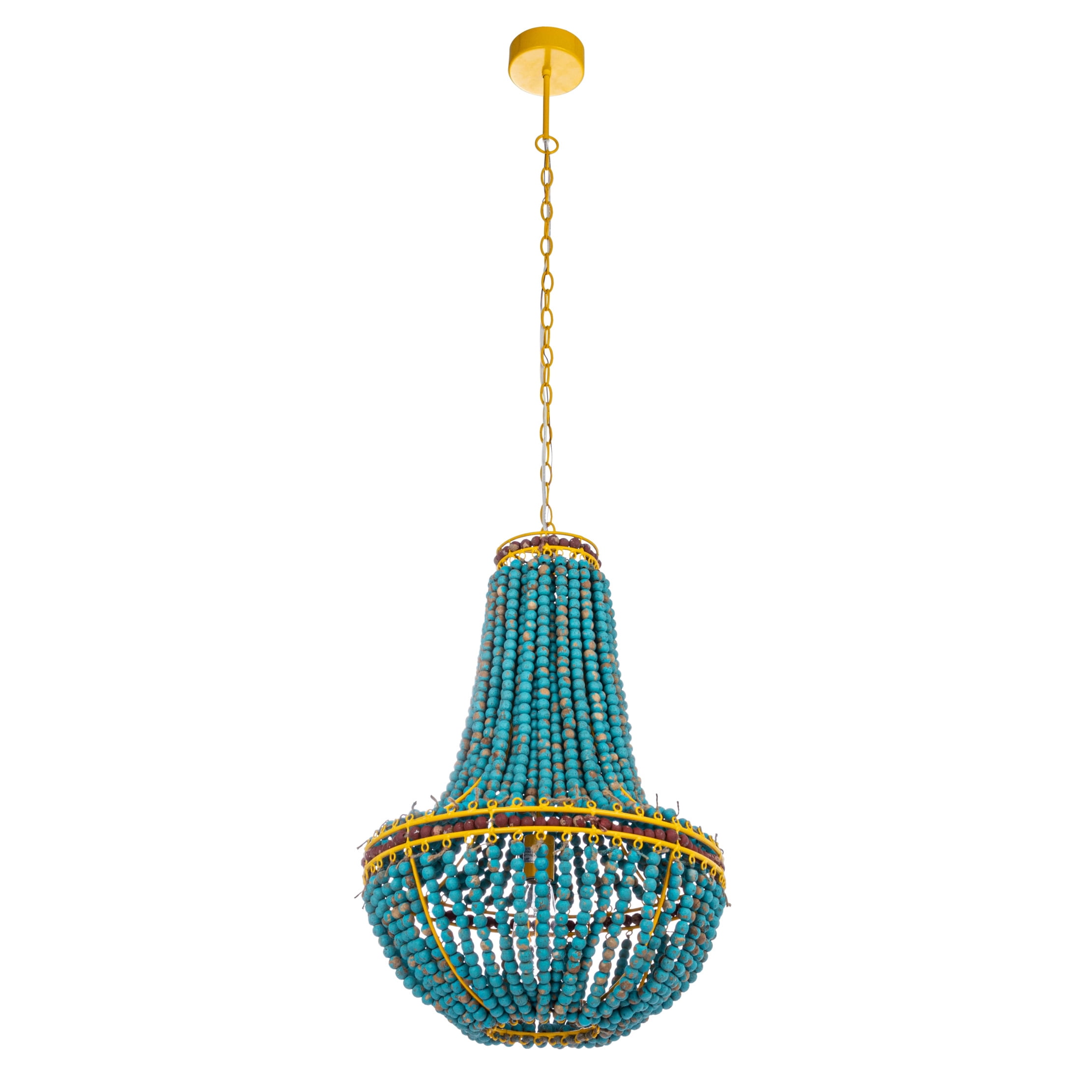 Creative Co-Op Draped Wood Bead Chandelier, Multicolor