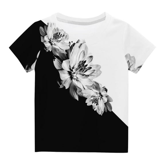 Uxgjfwu Clothes For Boys N Girls Boys Girls Shirts Tshirt Short Sleeve Top Funny Graphic Tshirts 3-14 Years 5-6 Years