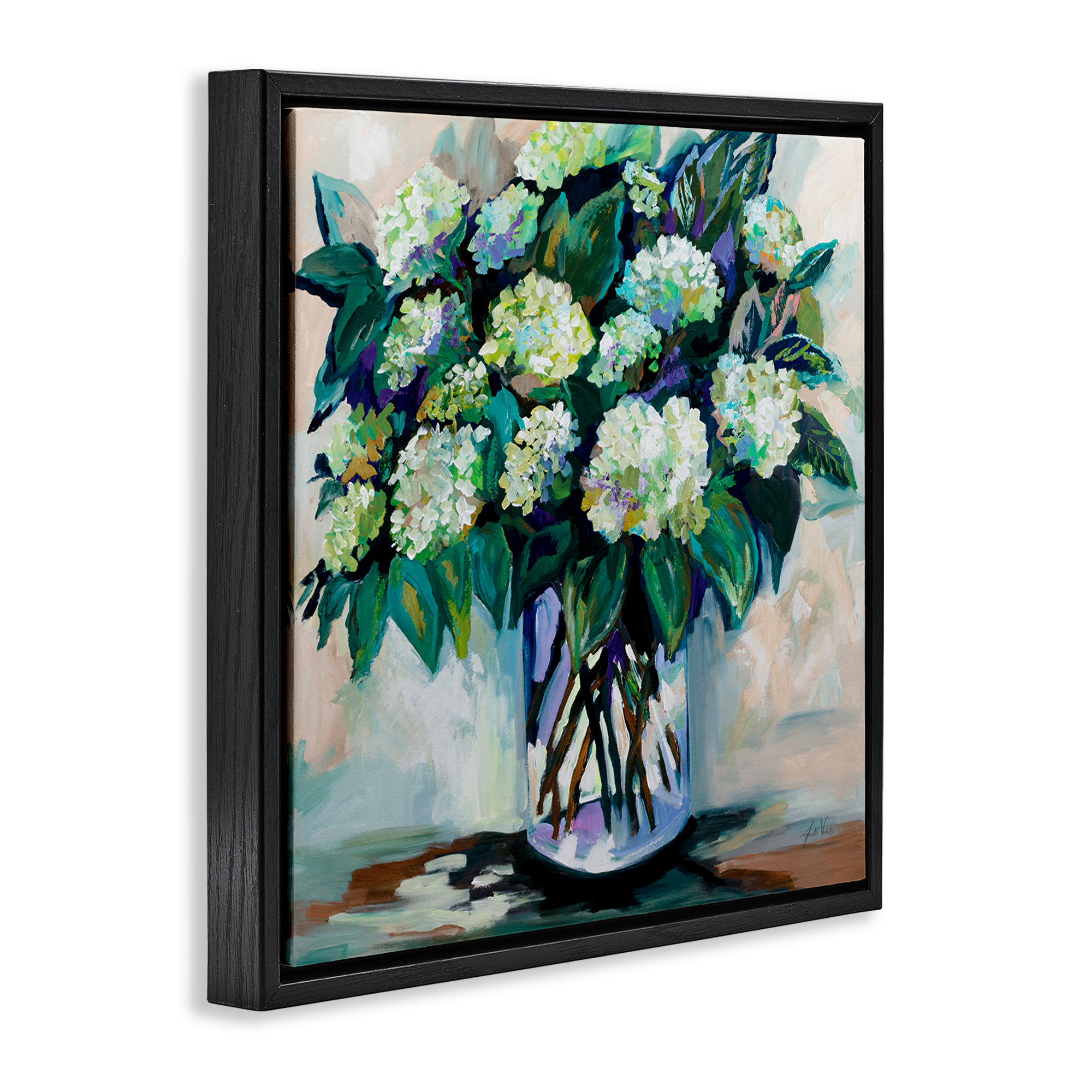 Stupell Industries Full Jaimes Bouquet Botanical & Floral Painting Black Floater Framed Art Print Wall Art, 25 x 25