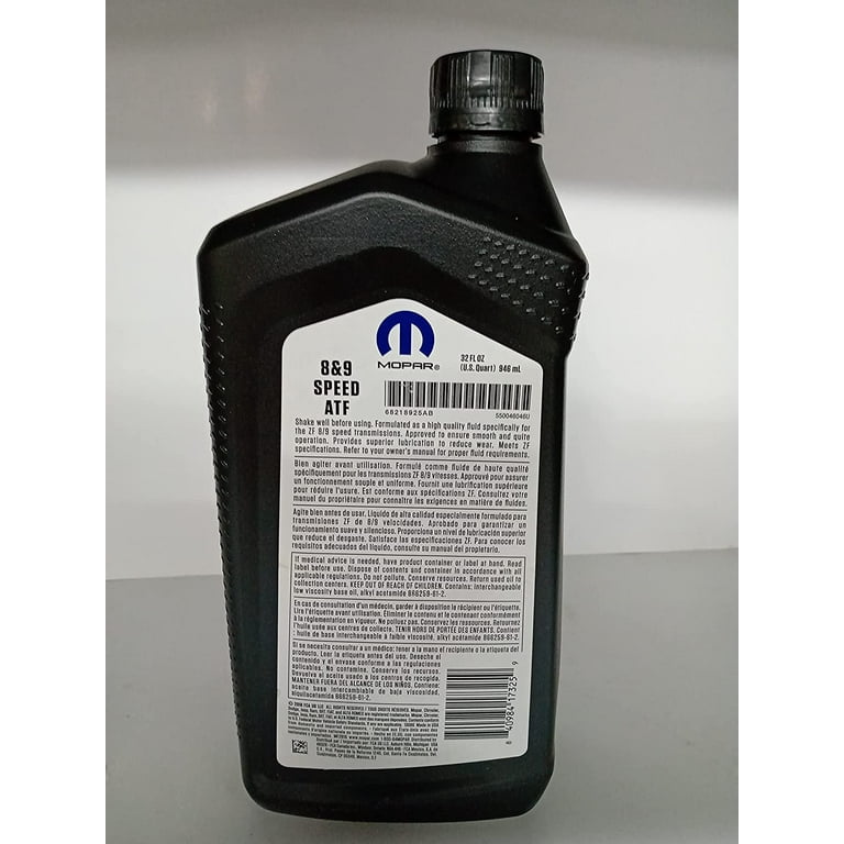 Mopar 8 and 9 Speed Automatic Transmission Fluid Quart Fits select