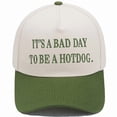 thumbnail image 3 of Bibifish Mens Two Tone Baseball Cap "It'S A Bad Day To Be A Hot Dog" Embroidered Print Black And White Adjustable Funny Daily Hats, 3 of 3