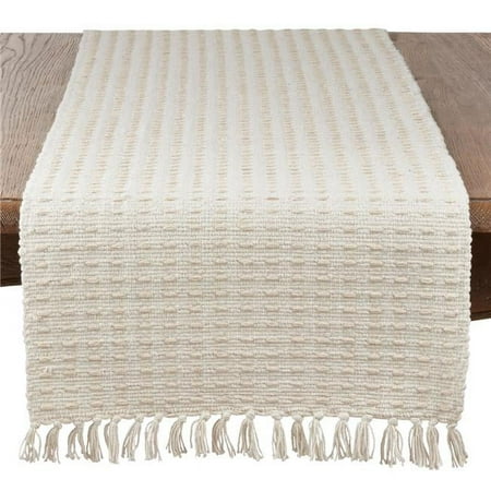 

SARO 16 x 72 in. Rectangular Dashed Woven Long Table Runner - Natural