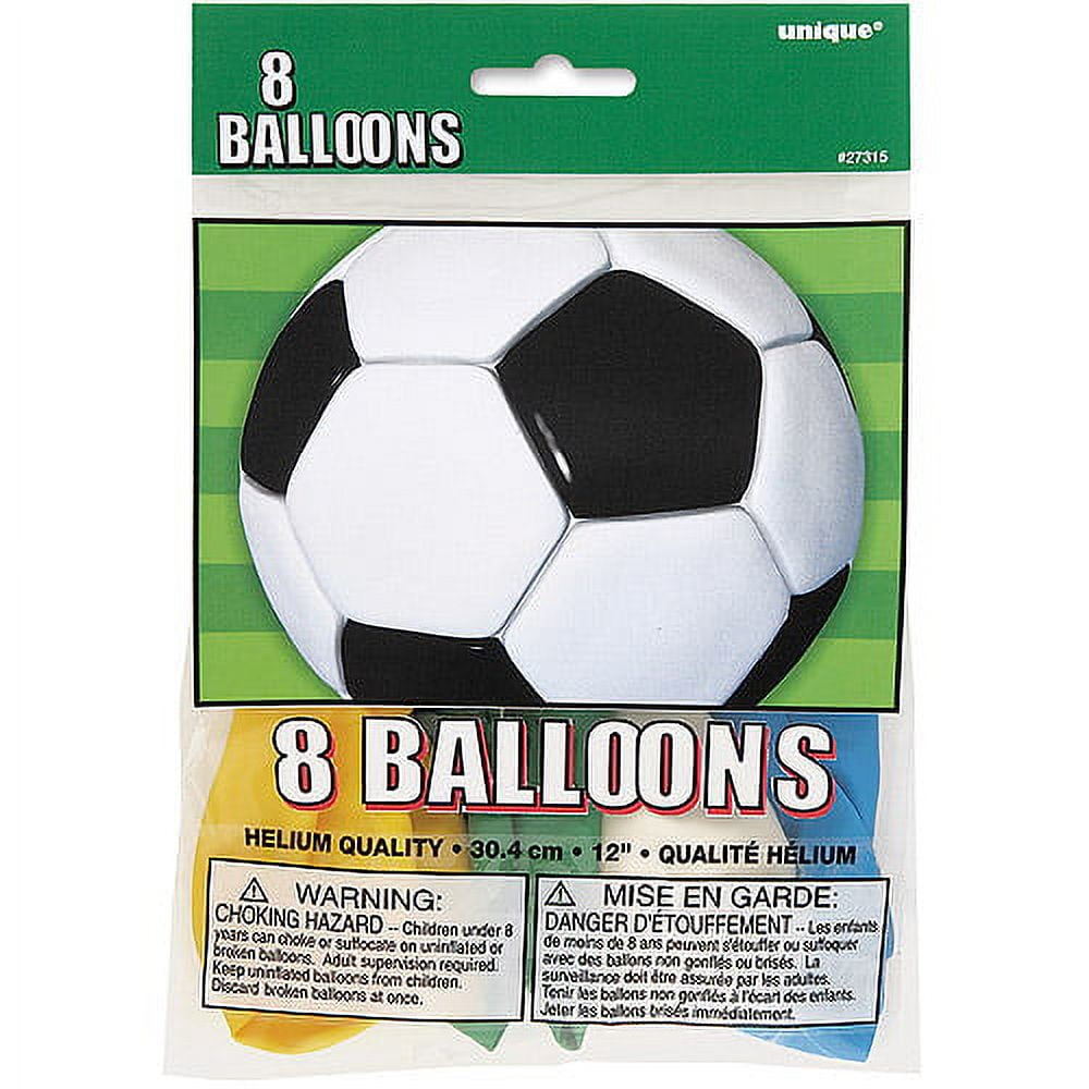 12" Soccer Latex Balloons, 8pk
