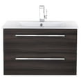 thumbnail image 3 of Cutler Kitchen and Bath Silhouette 30" Wood/Marble Bathroom Vanity in Walnut, 3 of 7