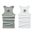 thumbnail image 1 of Chaleco deportivo de algodón blanco liso de mediana edad para hombre, ajustado, elástico, sin mangas, para verano, 1 of 5