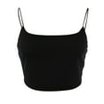 thumbnail image 6 of WTXUE Camisole Tops Sleeveless Tops for Women Fashion Women Sleeveless Vest Ladies Solid Camis Slim Short Tank Tops Bandeau Tops Camisole Tops for Women Built In Bra Crop Tank Tops for Women Black L, 6 of 8