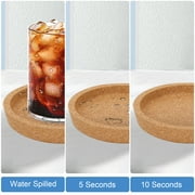 EEEkit 6pcs Cork Coasters, Absorbent Heat-Resistant Coasters for Drinks, 3.5 Inner Diameter, Brown