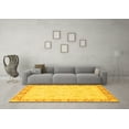 thumbnail image 3 of Ahgly Company Machine Washable Indoor Square Abstract Yellow Modern Area Rugs, 7' Square, 3 of 4