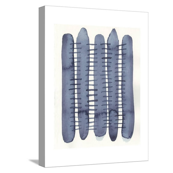 Art.com Indigo Stitchy II Stretched Canvas Print Wall Art by Nikki Galapon, 12" x 16"