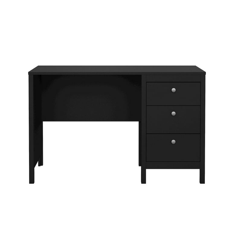 Modern black desk with drawers discount