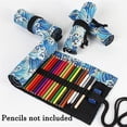 thumbnail image 2 of 24/36/72 Slots Pencil Wrap Pencil Rolls, Artist Colored Pencils Roll Up Bag Short Brushes Pouch Case Pencils Organizer for Drawing Coloring and Sketching (Black, 72slots), 2 of 7