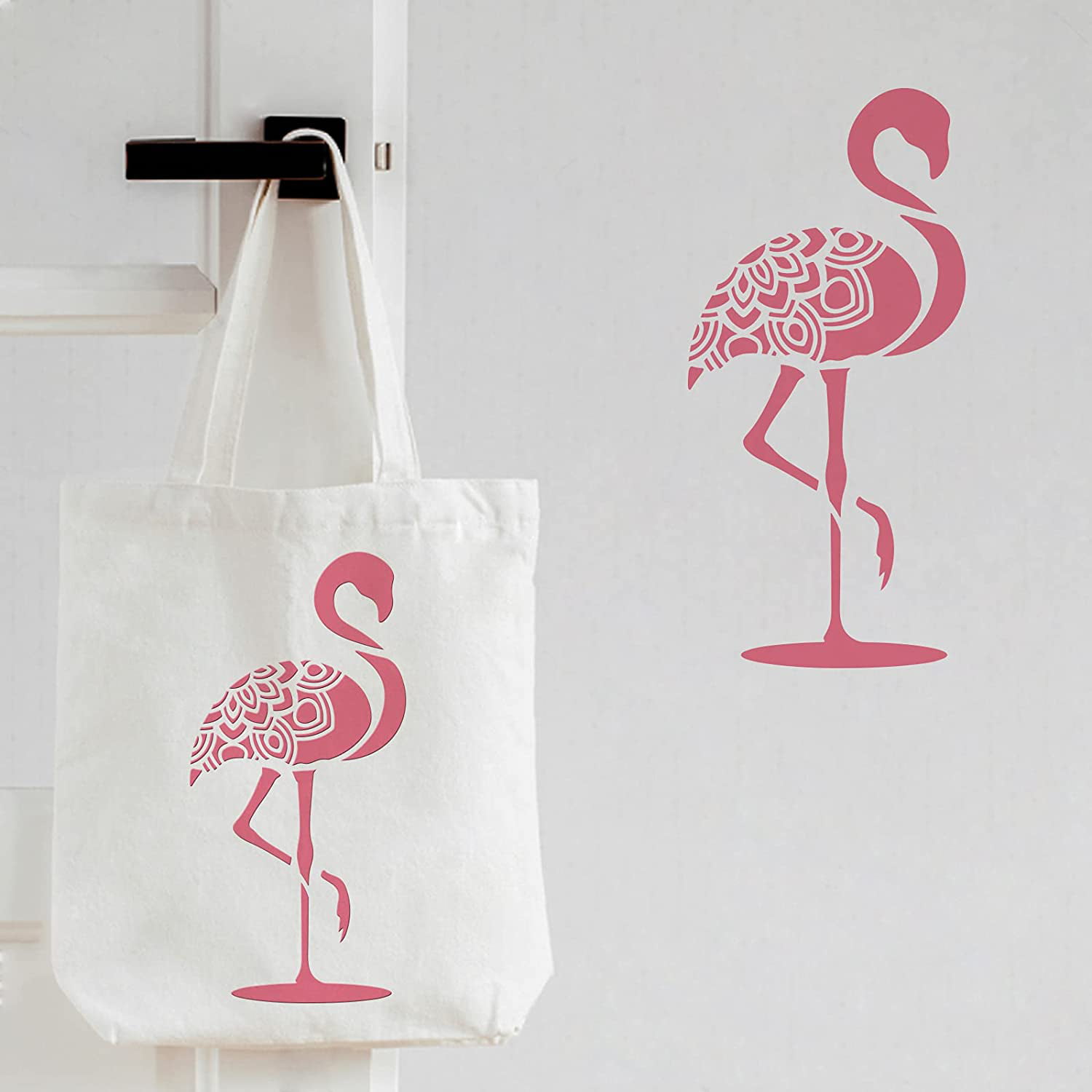 A4 29cm Flamingo Couple Lover Heart DIY Layering Stencils Wall