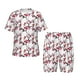 thumbnail image 1 of Fotbe Cherry Blossoms Pijama Estampada de 2 Piezas para Niños – Ropa de Dormir de Manga Corta Cómoda para Niños y Niñas, Camiseta y Shorts de Algodón-XX-Large, 1 of 6