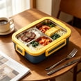 thumbnail image 5 of Bento Box Lunch Box 3 Compartment Snack Containers Reusable Meal Prep Container With Tableware for Home Travel Work Picnic Teenager Microwave Dishwasher Safe, 5 of 6