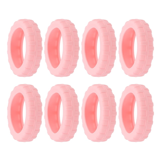 Unique Bargains Housse de Roues de Valise, Ensemble de 8 Housses en Silicone pour Roues de Bagage Cabine, Housses de Roues de Valise, Rose