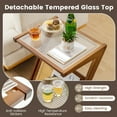 thumbnail image 6 of Costway Rattan Side Table Bamboo Accent Bedside Table with Tempered Glass Top Walnut, 6 of 10