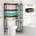 thumbnail image 3 of Over the Toilet Storage Upgraded version with 2 Drawers 7 Tier Bathroom Organizer with Adjustable Shelf Freestanding Space Saver above Toilet Stand with 4 Hooks Metal Bathroom Organizer, Rustic Brown, 3 of 8