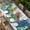 Grass Green Gray Blue, variant on Merry Christmas Table Cloths for 3 Foot Rectangle Tables, Xmas Pine Trees Snowflakes Moon Winter Blue Patio Waterproof Elastic Fitted Tablecloths, Washable Rectangular Table Cover for Camping