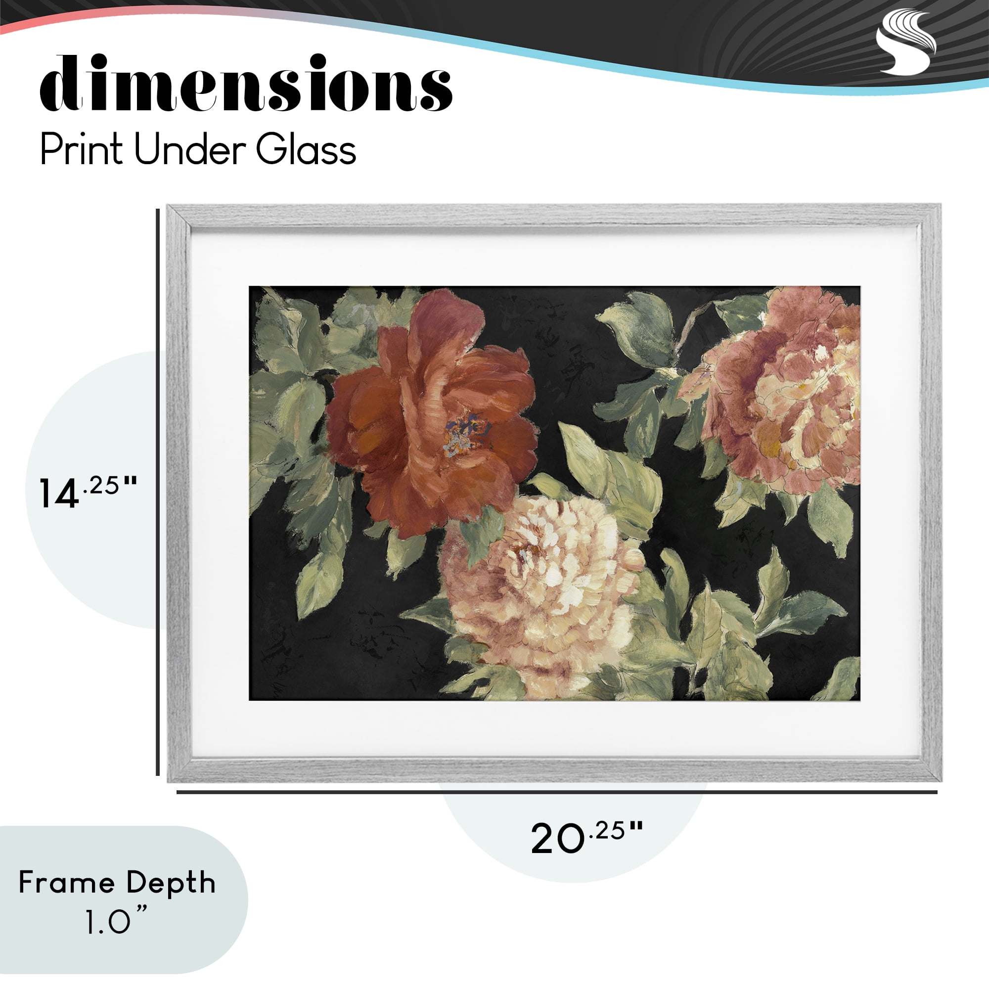 Stupell Industries Beauty of the Red Blossom Gray Framed Print Under Glass, design by Lanie Loreth