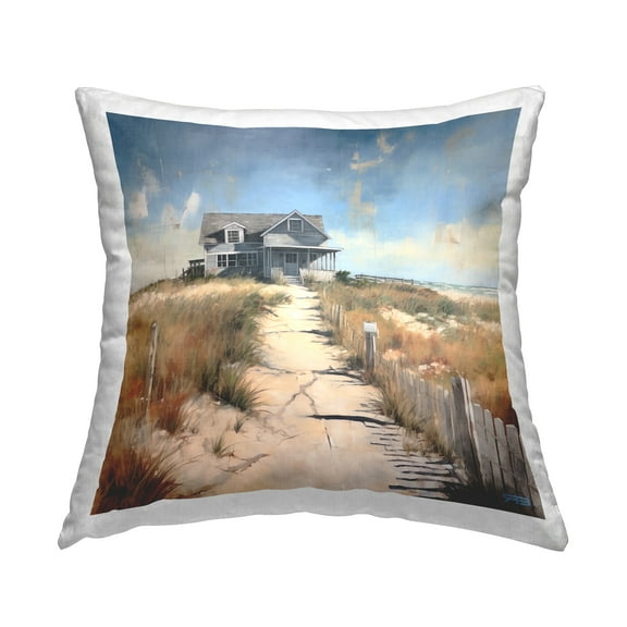 Stupell Industries Nautical Sea Cottage Decorative Printed Throw Pillow, 18 x 18