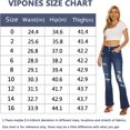 thumbnail image 1 of Jeans acampanados para mujer Jeans acampanados de talle alto con pantalones de mezclilla rasgados de pierna ancha clásica 267-blue8, 1 of 1
