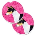 thumbnail image 1 of Pink Basenji Set of 2 Cup Holder Car Coaster, 1 of 1