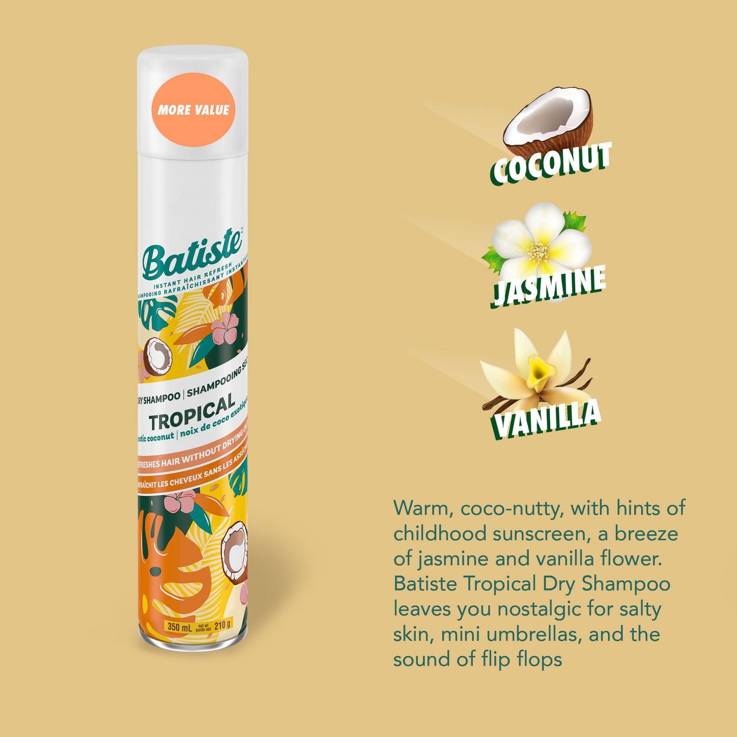 Batiste Dry Shampoo Tropical Exotic Coconut 200ml – IZZAT Lebanon - View #2
