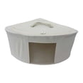 thumbnail image 2 of Cesta de almacenamiento de esquina, contenedor de ropa, organizador triangular impermeable para interiores. 47cmx47cmx28cm Beige, 2 of 9