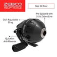 thumbnail image 3 of Zebco Ready Tackle Spincast Reel and Fishing Rod Combo, 5-Foot 6-Inch Fishing Pole, Size 30 Reel, Right-Hand Retrieve, 31-Piece Tackle Kit, Black, 3 of 9