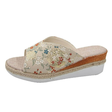 

High Heels Stilletos Heels for Women Dressy Sandals Ladies Casual Sandals Embroidered Wedge High Heel Sandals