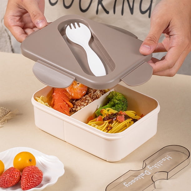 Fiambrera Bento para Adulto Xihbxyly Contenedor para Almuerzo Juego de Utensilios 2 Recipientes Apto para Lavavajillas Microondas