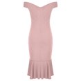 thumbnail image 3 of Moda mujer sólido manga corta fuera del hombro cóctel hendidura vestido blusa Tops Pompotops ghjkhdj18195, 3 of 7