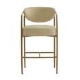 thumbnail image 6 of Spruce & Spring Modern Counter Bar Stool with Woven Strap Arms & Gold Metal Frame Set of 2, Oatmeal with Gold Frame, 6 of 14